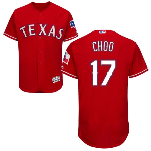 Rangers #17 Shin-Soo Choo Red Flexbase Authentic Collection Stitched MLB Jersey - Click Image to Close